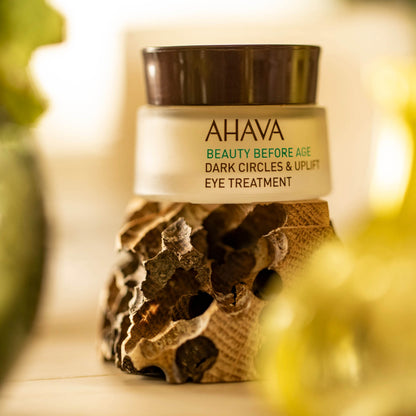 AHAVA Beauty Before Age Dark Circles & Uplift Eye Treatment - Multitasking, Silky Cream Reducing Appearance Aging, Fatigue Signs, Reduce Dark Circles & Eye Puffiness, with exclusive Osmoter, 0.5 Fl.Oz