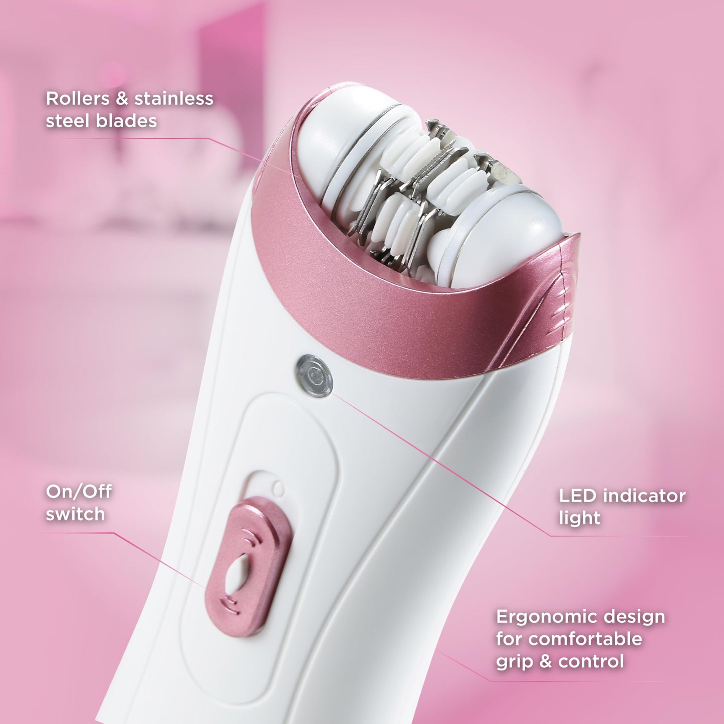 Juicy Couture - Painless Hair Remover, Rechargeable Electric Device Designed for Gentle Facial and Full Body Hair Removal