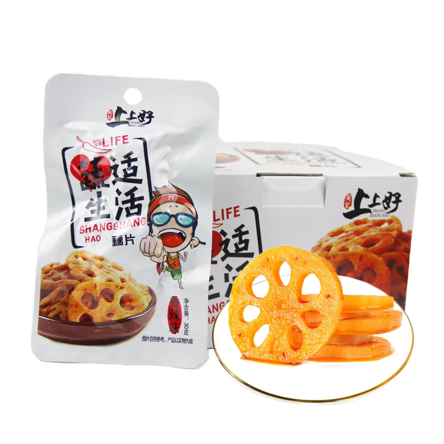 Spicy Lotus Root Slices, Instant Pickles, Waxed Vegetables, Spicy Strips, Casual Food, Tasty Side Dishes, Seasoned Dishes Instant Pouches, Spicy Vegetables, (20 Pouches)