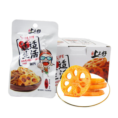 Spicy Lotus Root Slices, Instant Pickles, Waxed Vegetables, Spicy Strips, Casual Food, Tasty Side Dishes, Seasoned Dishes Instant Pouches, Spicy Vegetables, (20 Pouches)