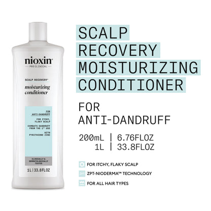 Nioxin Scalp Recovery Moisturizing Conditioner | For Itchy, Flaky Scalp | Anti-Dandruff | Formulated with Pyrithione Zinc & Strengthening Amino Acids