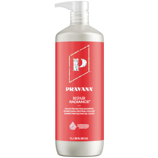 Pravana Repair Radiance Shampoo | Strengthens, Protects, Restores | For Damaged, Color Treated Hair | Reduces Breakage & Split Ends | Chromasilk Enhances Shine & Protection | Vegan | Paraben Free