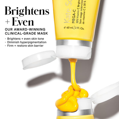 Kate Somerville Mega-C 30% Vitamin C Brightening Facial Mask – Clinic-Grade Treatment to Brighten, Even Skin Tone & Firm, 2 Fl Oz