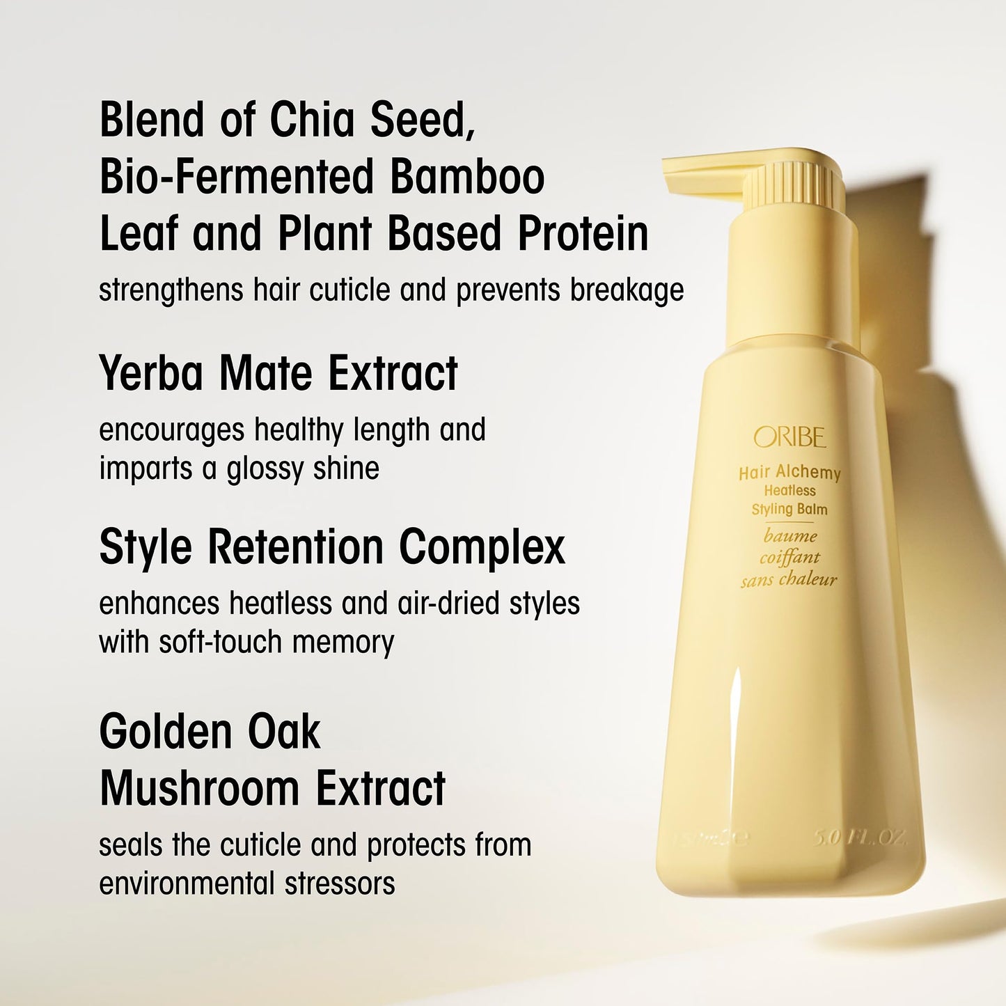 Oribe Hair Alchemy Heatless Hair Styling Balm - Reduces Breakage & Strengthens Hair - Air Dry & Heatless Styles - Softens & Smooths Frizz & Flyaways - For Fine To Medium Hair - 5 oz