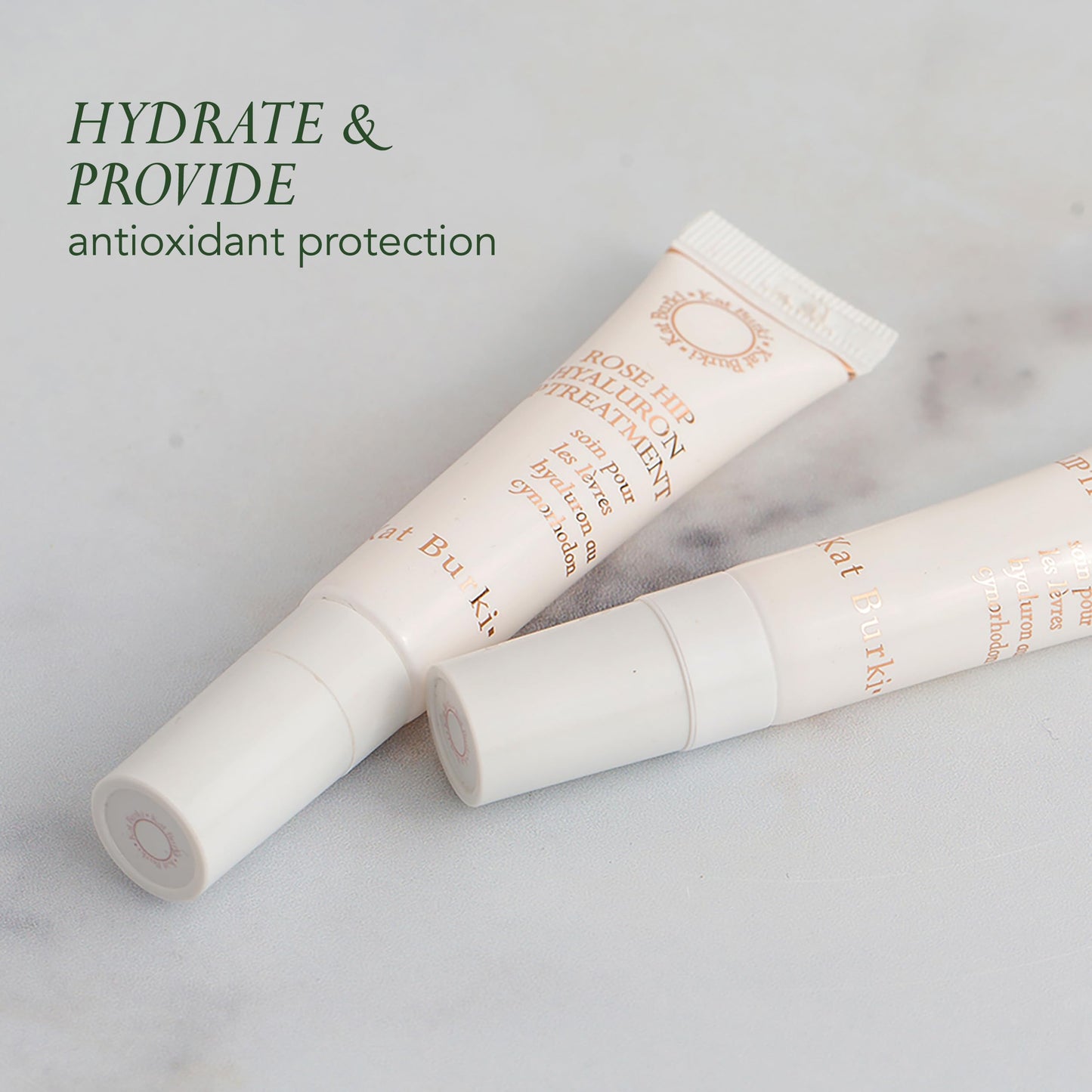 Kat Burki Rose Hip Seed Lip Treatment with Hyaluronic Acid & Retinol, Glossy Moisturizing Balm Reduces the Appearance of Fine Lines, Plumps & Hydrates, 0.5 Fl Oz