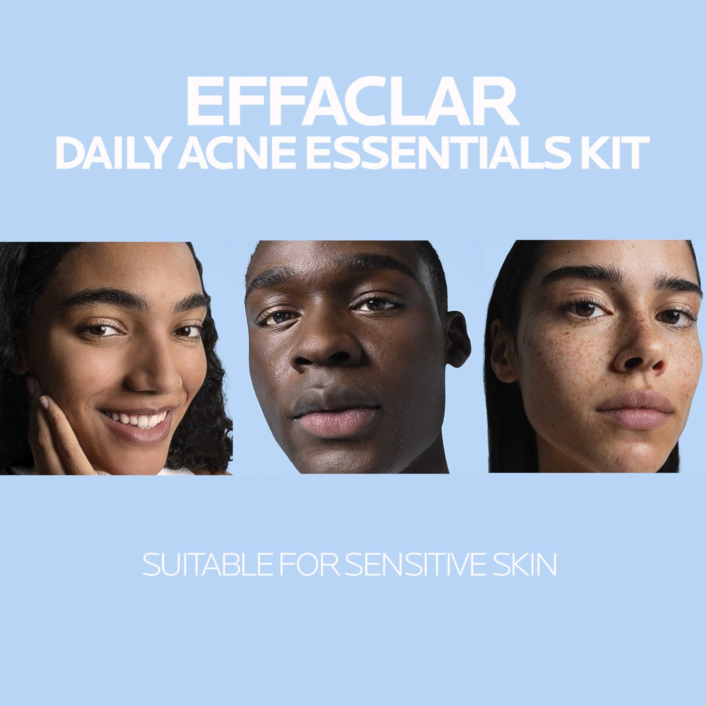 Effaclar Daily Acne Essentials Kit, Acne Treatment System, Salicylic Acid Acne Cleanser, Pore Refining Toner, & Matte Face Moisturizer for Oily Skin & Combination Skin, Oil-Free, 2 Month Supply
