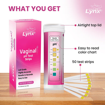 Vaginal pH Test Strips for Women – 50 Count | BV, Yeast & UTI Risk Screening | pH Range 4.0-8.0 | Easy Home Feminine Care Balance Check