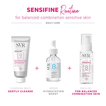 SVR Sensifine Aqua Gel Face Moisturizer with Glycerin, Aloe Vera & Panthenol. Instantly Soothe & Intensely Moisturize Normal to Combination, Sensitive Skin. Fragrance Free, 1.3 Fl.oz.