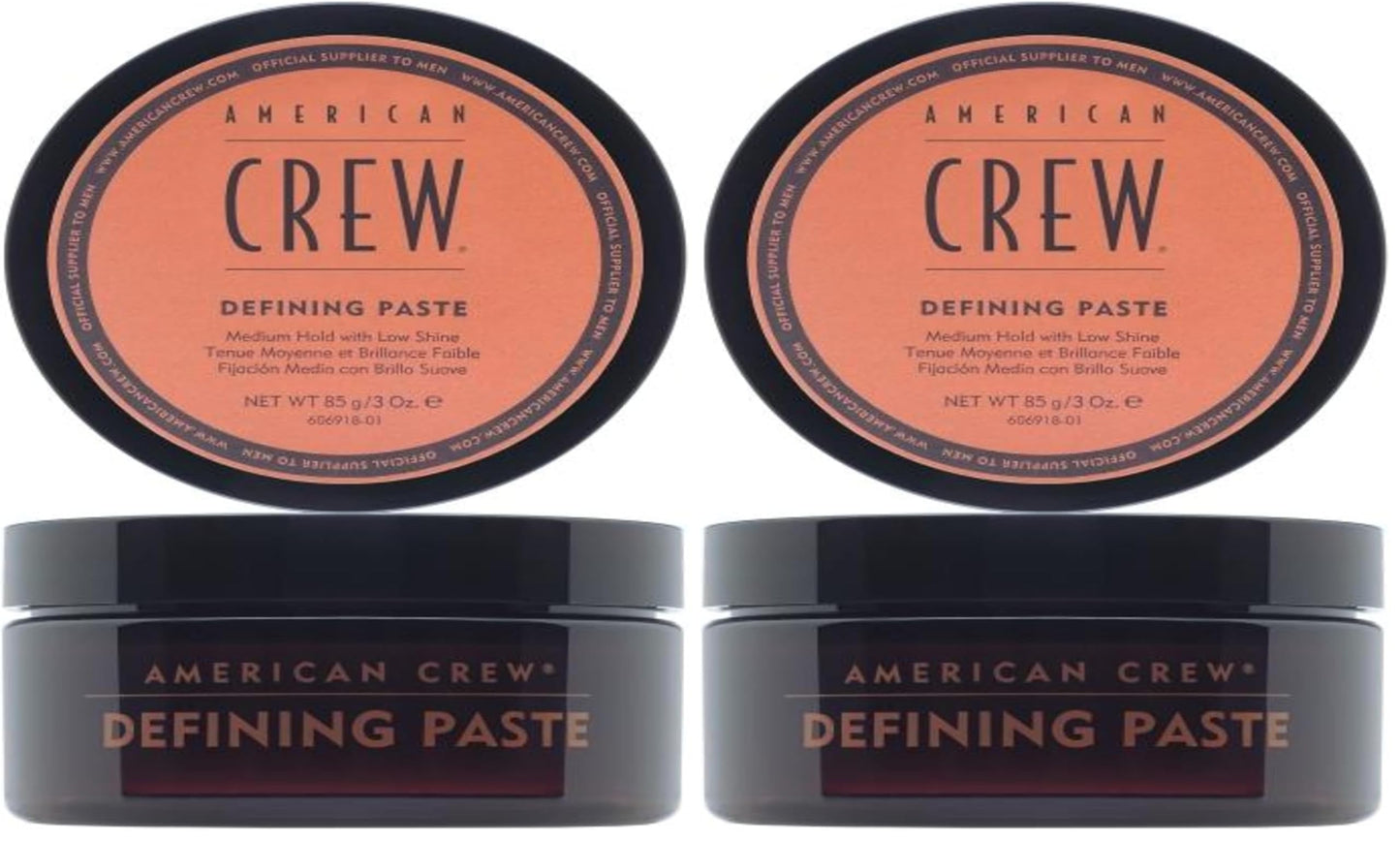 AMERICAN CREW Men's Hair Defining Paste (OLD VERSION), Medium Hold Hair Gel with Low Shine, 3 Oz (Pack of 2)