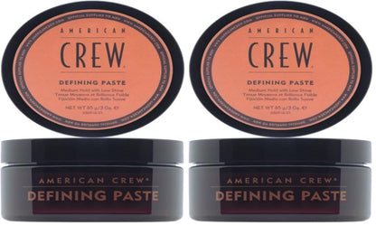 AMERICAN CREW Men's Hair Defining Paste (OLD VERSION), Medium Hold Hair Gel with Low Shine, 3 Oz (Pack of 2)