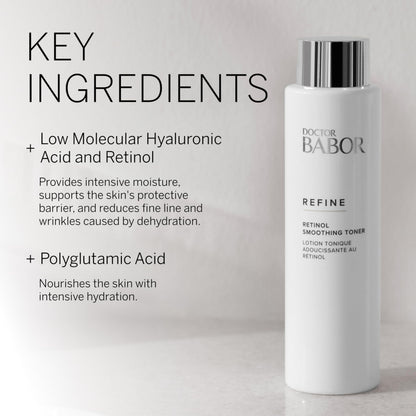 Doctor BABOR Refine Retinol Smoothing Toner, Travel Toner for Face, Hydrating and Reduces Winkles, Redness and Blemishes, 1 oz
