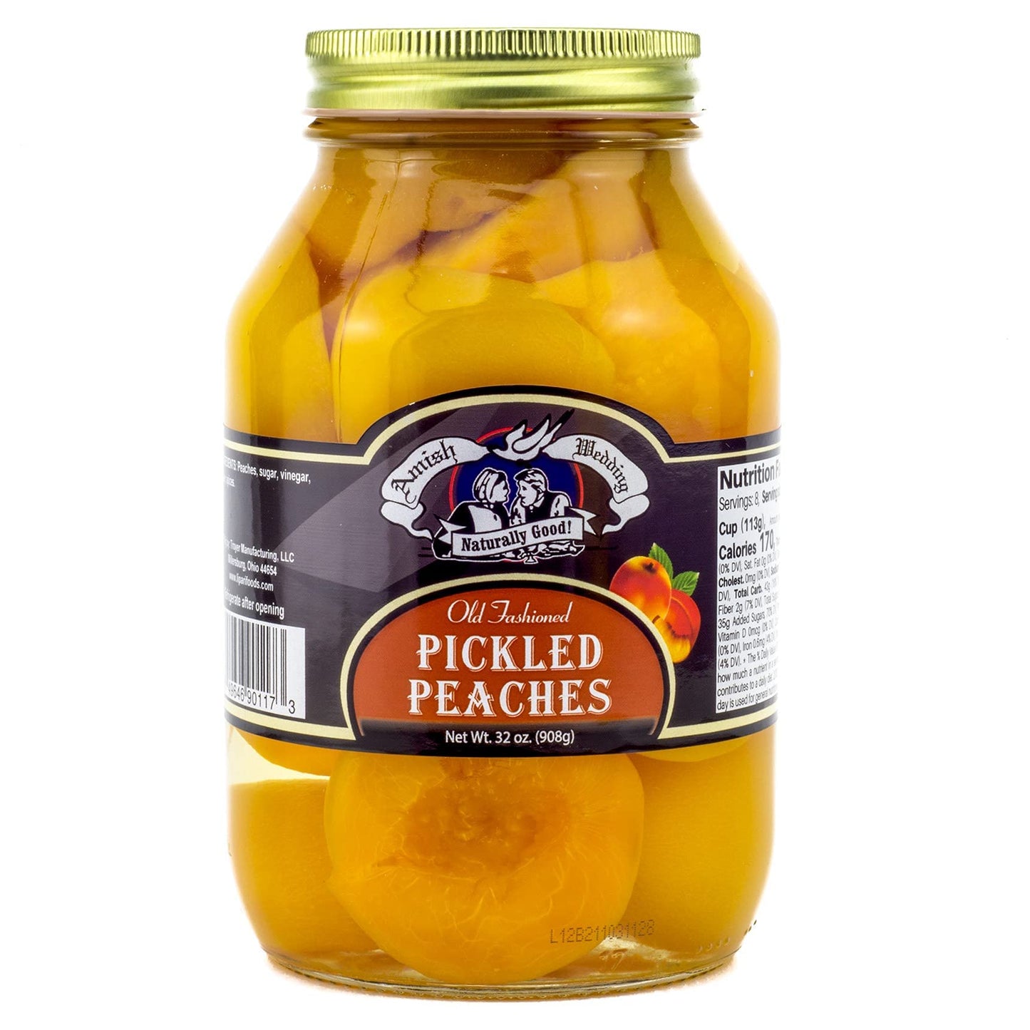 Amish Wedding Pickled Peach Halves 32oz (Pack of 2)