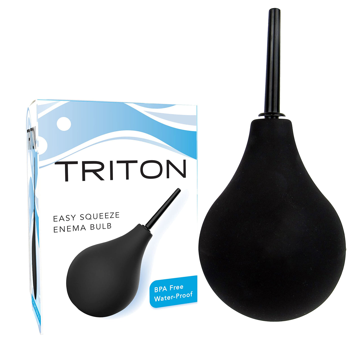 Shibari Triton Easy Squeeze Enema Bulb, Flexible Tip for Ultimate Comfort, BPA & Phthalates-Free, Ease Anal Silicone Douche for Men & Women, 7.4 Fl Oz Capacity (Black)