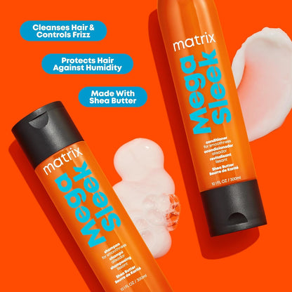 Matrix Mega Sleek Shampoo - Smoothing and Detangling, For Dry, Damaged & Frizzy Hair