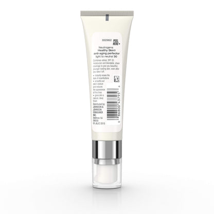 Neutrogena Retinol Treatment & Tinted Facial Moisturizer, Healthy Skin Anti-Aging Perfector, Broad Spectrum SPF 20 Sunscreen & Titanium Dioxide, Blendable Sheer Coverage, 30 Light to Neutral, 1 fl. Oz