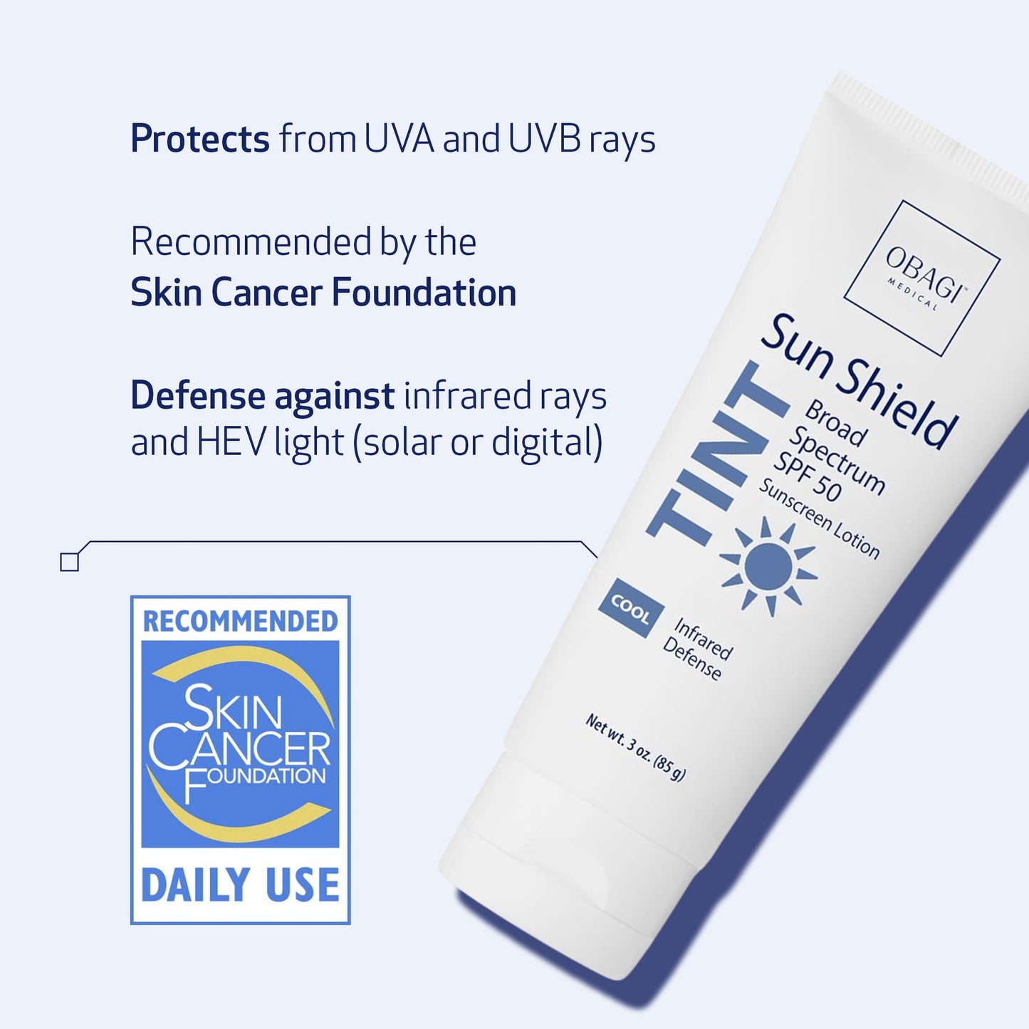 Obagi Sun Shield Tinted Sunscreen – Broad Spectrum SPF 50 Protection from the Sun