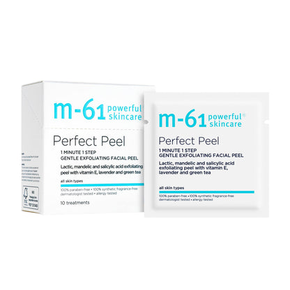 m-61 Perfect Peel | Gentle Exfoliating Facial Peel With Lactic, Mandelic, Salicylic Acid. For Sensitive Skin Or Lighter Daily Exfoliation. 1 Minute, 1 Step