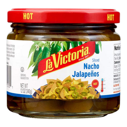 La Victoria Nacho Sliced Jalapeños Hot, 12 Ounce (Pack of 12)