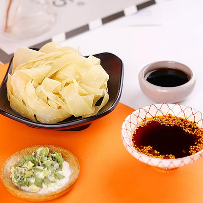 Authentic Sichuan Red oil pastry noodles 105g*4pcs,Sichuan spicy snacks (Hot and sour) Non-fried 红油面皮