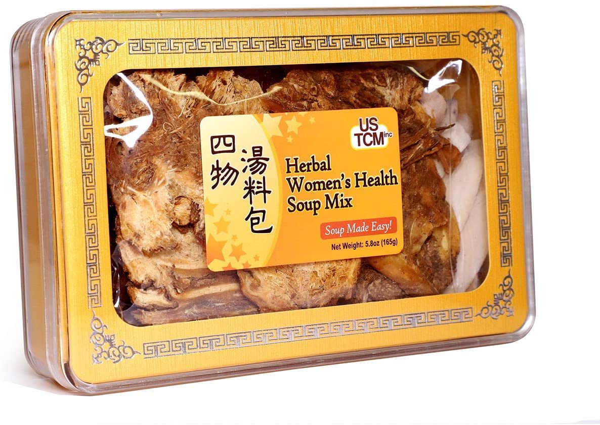 USTCM Herbal Women’s Health Soup Mix Soup Base Four Substance Decoction Si Wu Tang 四物湯料包 Soup Made Easy 3-4 Servings 5.8oz