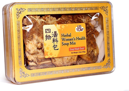 USTCM Herbal Women’s Health Soup Mix Soup Base Four Substance Decoction Si Wu Tang 四物湯料包 Soup Made Easy 3-4 Servings 5.8oz
