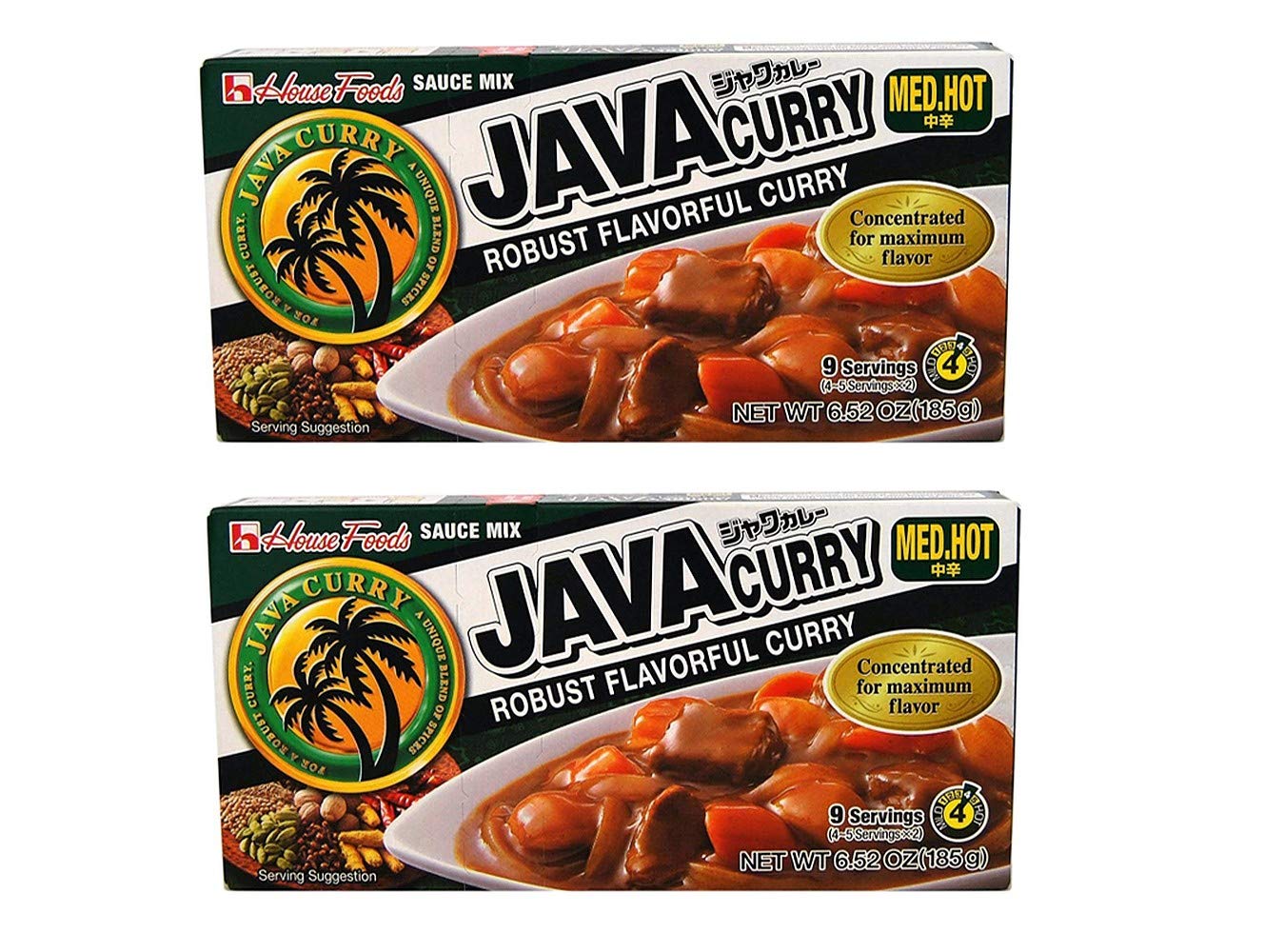 House Foods Java Curry Medium Hot 6.52oz, 2 Pack