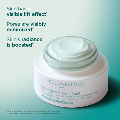 CLARINS Cryo-Flash Face Mask | Visible Lift Effect in 10 Minutes* | Visibly Minimizes Pores | Boosts Radiance | Pro Like Results | All Skin Types