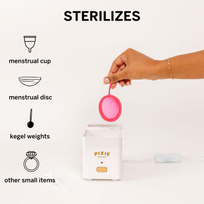 Menstrual Discs with Sterilizer - Ranked 1 for Most Comfortable Soft Reusable Period Disc - Kills 99.9% of Germs with Cleaner Steamer - Wash Your Disc in 3 Minutes! - Compact Sanitizer Kit