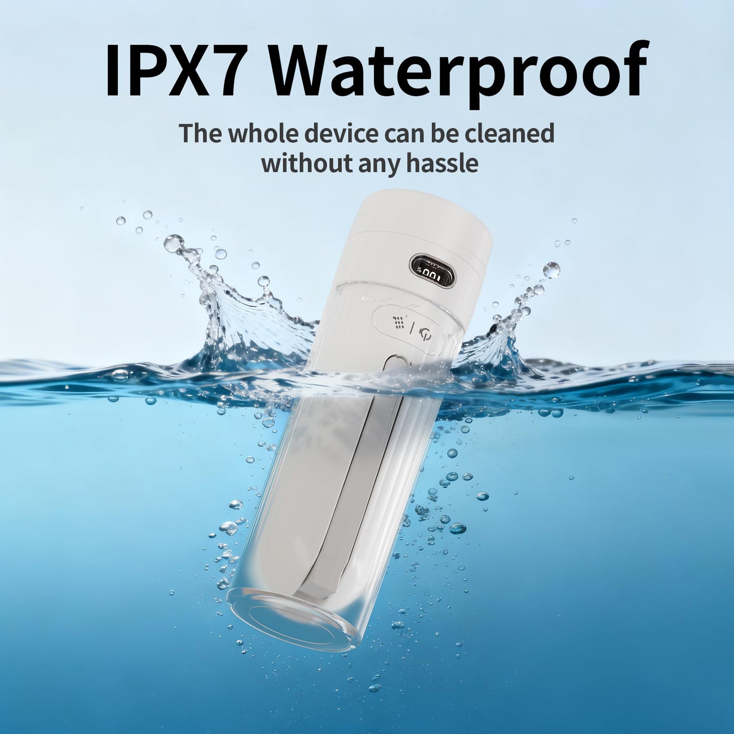 Portable Electric Menstrual Cup Cleaner - Rechargeable Personal Hygiene Device for Women's Intimate Care During Menstruation - Travel-Friendly Peri Bottle Washer White