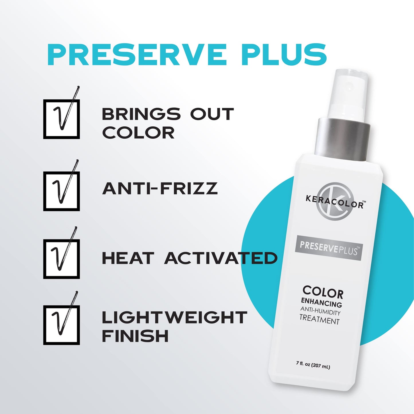 Keracolor Preserve Plus Color Enhancing Anti-Humidity Treatment, Prevents Frizz, Heat Protectant, 7 fl. oz.