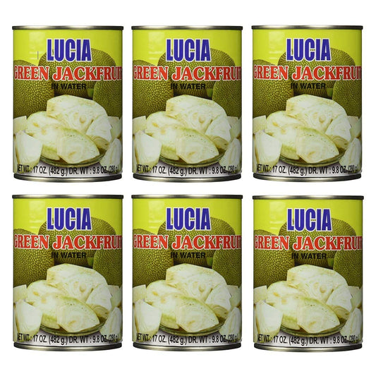 Lucia Green Jackfruit in Water (6 Pack, Total of 120oz)