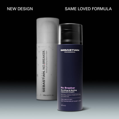 Sebastian Professional No Breaker Bonding & Styling Leave-In Cream | Intense Hair Conditioning Cream with Heat Protection | 72 HR Frizz-Free, Flexible Hold | 4.9 fl oz | Packaging May Vary
