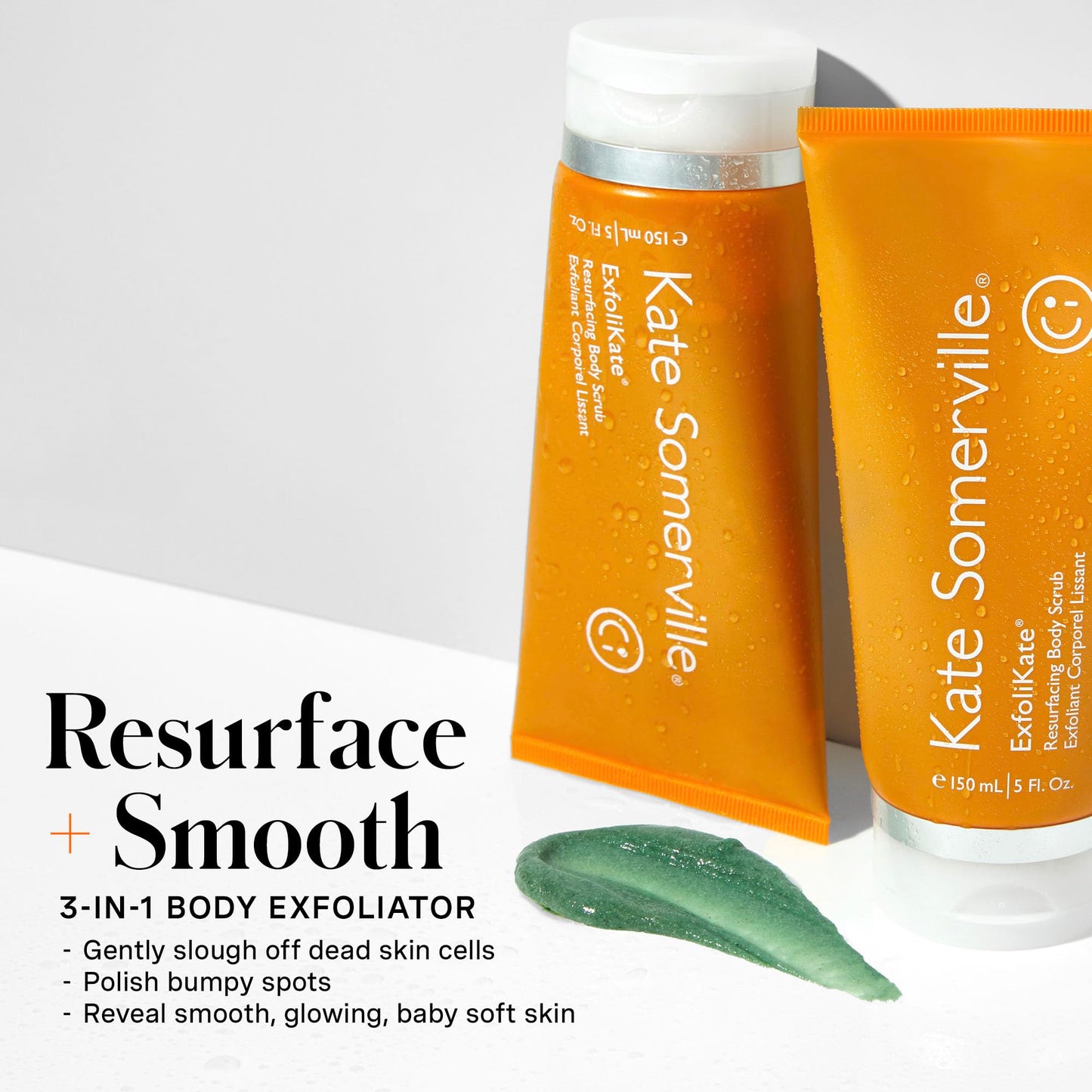 Kate Somerville ExfoliKate Resurfacing Body Scrub – Triple Action Exfoliating Body Polish, Removes Dead Skin, Improves Tone & Texture, 5 Fl Oz
