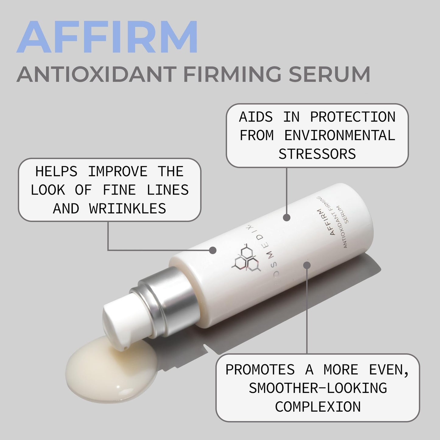 COSMEDIX Affirm Antioxidant Firming Serum - Tightening & Lifting Facial Serum with Essential Oils & Vitamin E for Firmer, Smoother & Healthier-Looking Skin -Skin Care for Fine Lines & Uneven Skin Tone