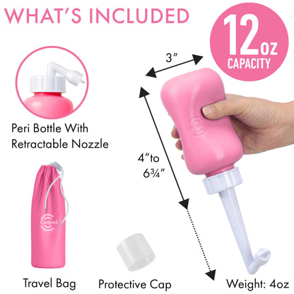 Peri Bottle - Postpartum and Perineal Care - Portable Travel Bidet Sprayer for Women or Men - Handheld Jet Spray Bottle for Toilet - New Mom After Birth Recovery Essentials