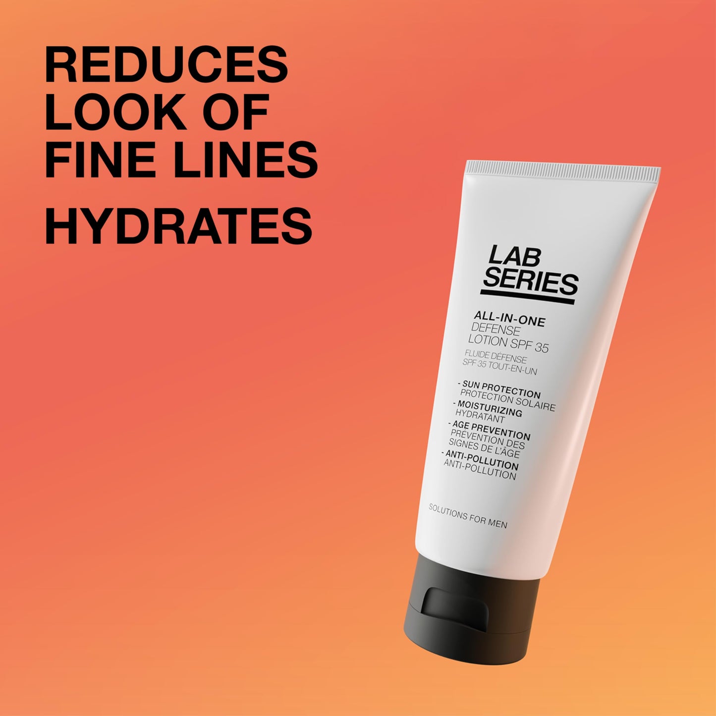 Lab Series Men's All-In-One Defense Face Lotion SPF 35 - Mineral Oil Free Sunscreen - Anti Aging Face Moisturizer with SPF - Skin Care for Men, 3.4 Fl Oz
