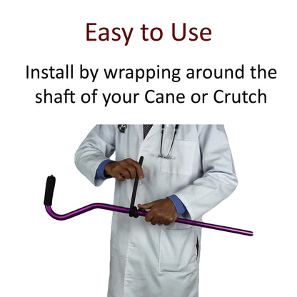 Crutcheze Cane Holder 3 Pack – Flexible Wrap Clip for Walking Sticks – for Walkers, Rollators, Scooters – Keeps Canes Within Reach – Lightweight Cane Accessory