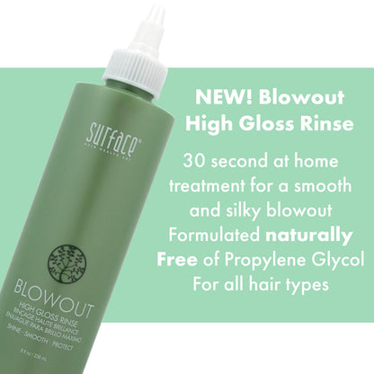 SURFACE Hair Blowout High Gloss Rinse– Organic Ingredients for Women and Men, Heat-Resistant with Babassu Oil for Longer Lasting Blowouts - 8 fl oz