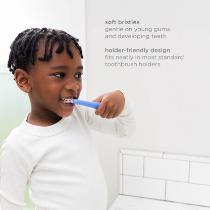 Ubbi Grow with Me Toothbrush Training Set for Babies and Toddlers, Includes Silicone Finger Brush, 360° and Soft Bristled Toothbrush, Polaris Blue
