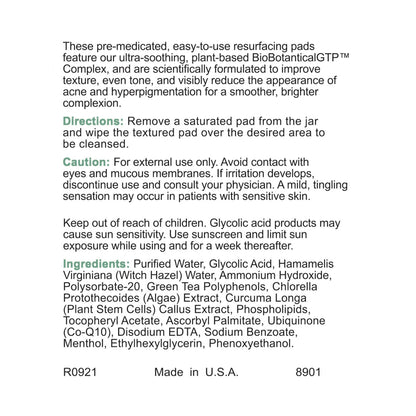 Replenix Glycolic Acid Resurfacing Skin Peel, Medical-Grade Facial Peeling Pads for Discoloration & Acne (60 ct.)