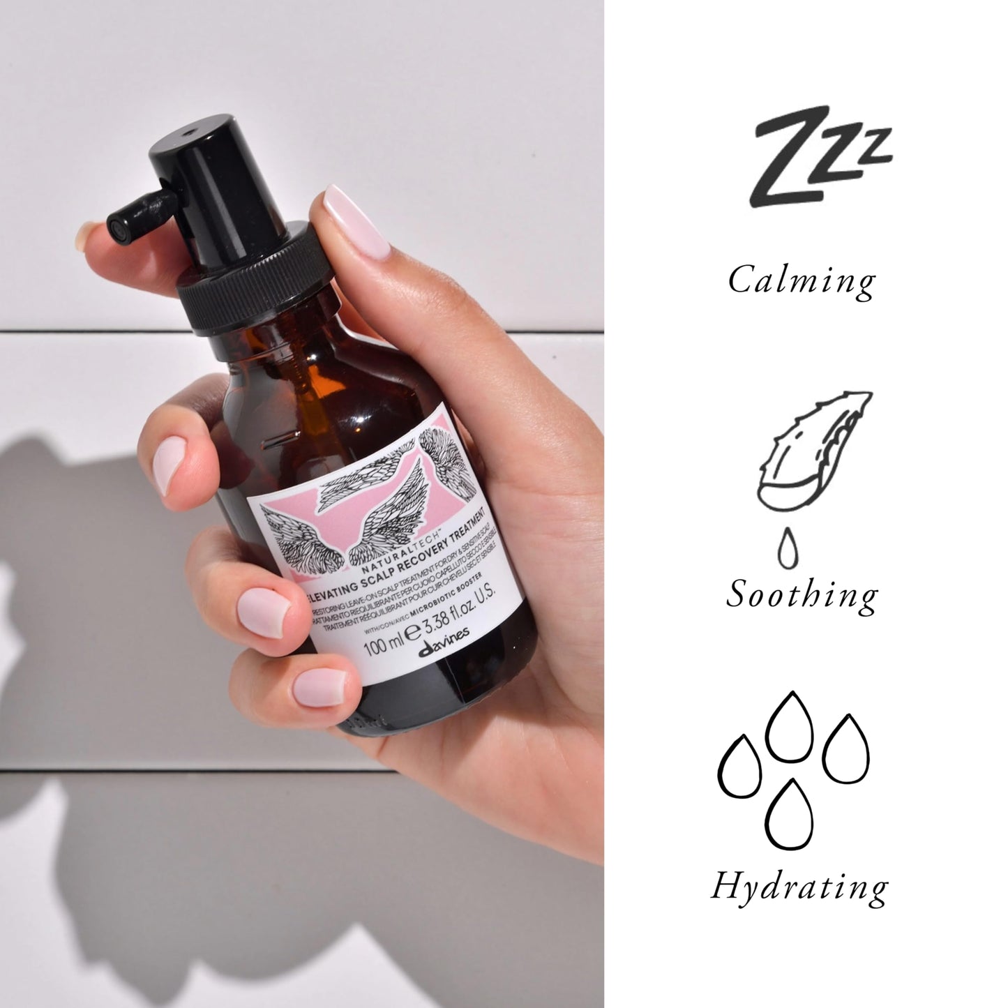 Davines Naturaltech ELEVATING Scalp Recovery Treatment, Leave-On Treatment For Sensitive And Dehydrated Scalp, Help To Reduce Itching And Redness, 3.38 Fl Oz