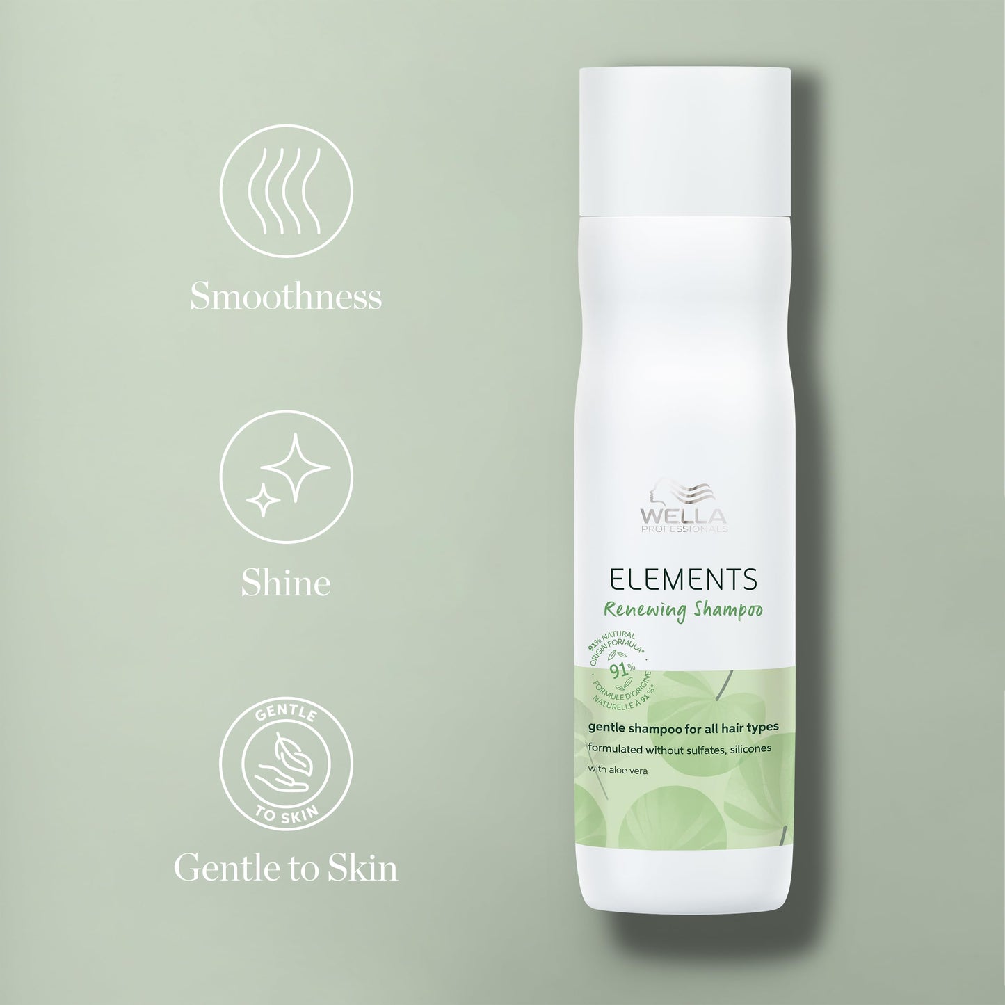 Wella Professionals Elements Renewing Shampoo| Gentle Sulfate & Silicone Free Shampoo| For All Hair Types