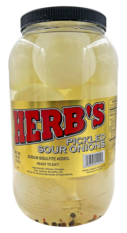 Herb's Pickled Sour Onions | Ready To Eat | 5 lb