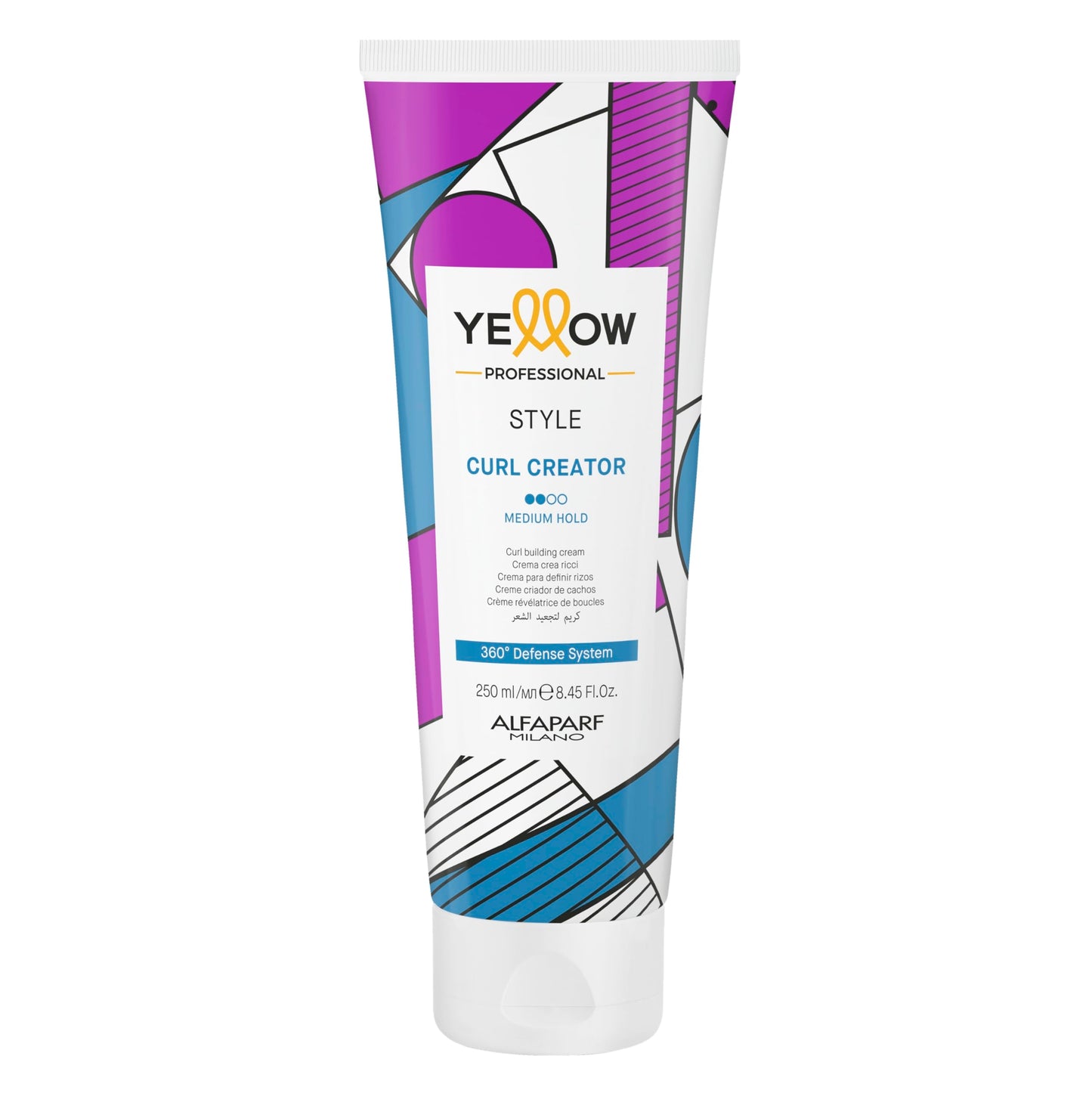 Alfaparf Milano Yellow Style Curl Creator Building Cream - Light Texture - Medium Hold - Enhances, Controls, Separates Curls - Hydrates, Protects, Amplifies Curly and Wavy Hair - Vegan Formula