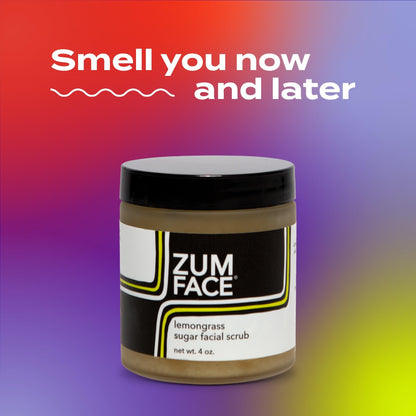 Indigo Wild Zum Face Sugar Facial Scrub - Natural Sugar Scrub - Soothing Facial Exfoliator with Jojoba Oil, Coconut Oil & Olive Oil - Lemongrass - 4 oz
