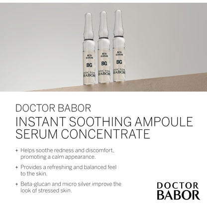 Doctor BABOR Instant Soothing Ampoule Serum Concentration | Ampoules for the Face | Immediate Soothing & Anti-Redness | For Sensitive and Stressed Skin | Beta Glucan | Vegan | 7 x 2 ml