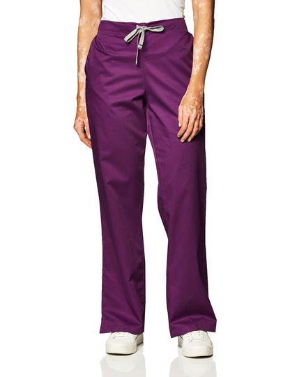 WonderWink Women's Wonderwork Flare Leg Scrub Pant, Eggplant, Medium