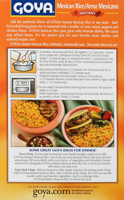 Goya Foods Instant Mexican Rice, Chicken Flavor, 6 Ounce (Pack of 24)