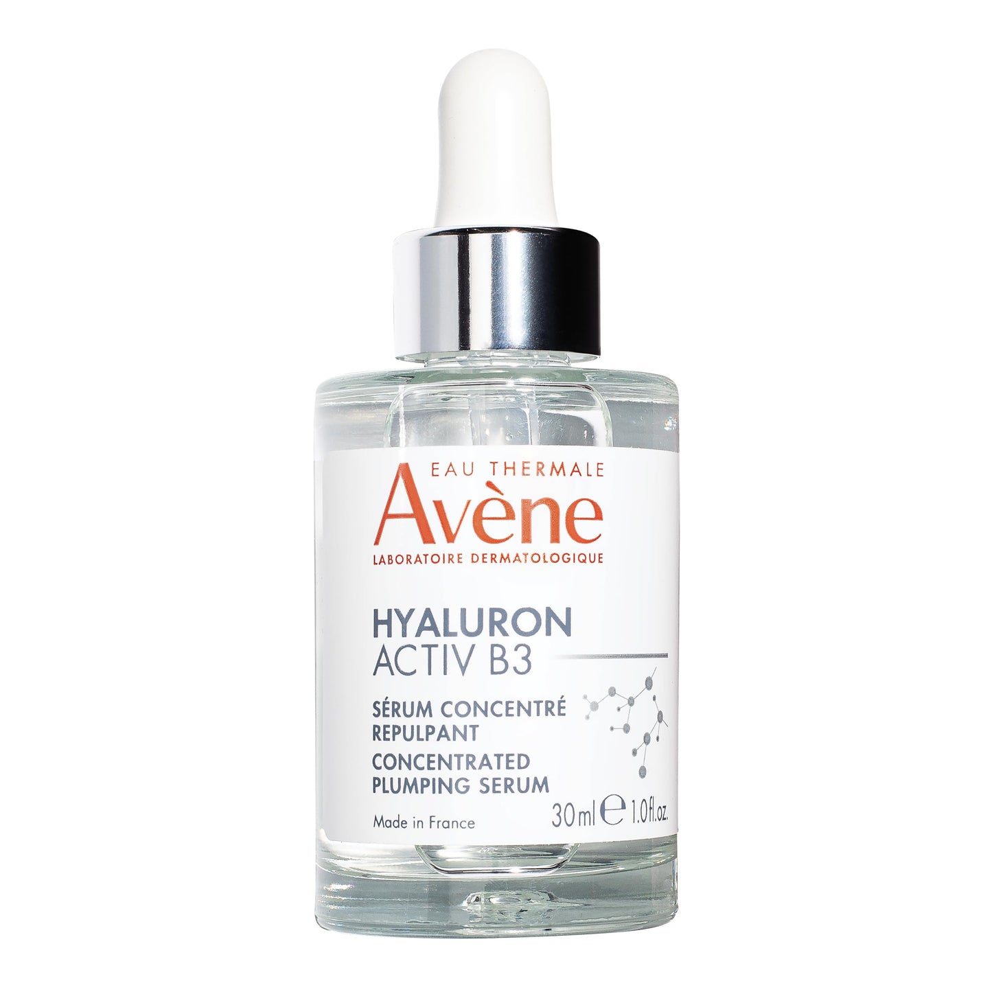 Avène Hyaluron ACTIV B3 Concentrated Plumping Serum, Light-weight hydrating serum, powered by Niacinamide + Pure Hyaluronic Acid, Firms & Plumps the skin for a healthy complexion 1 oz