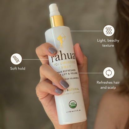 Rahua Voluminous Spray, Vegan Hair Spray for Fine to Medium Hair, Lightweight Texture & Oil Absorbing Lemongrass and Citrus Formula, Texturizing Lift for Refreshing Volume, 6 Fl Oz
